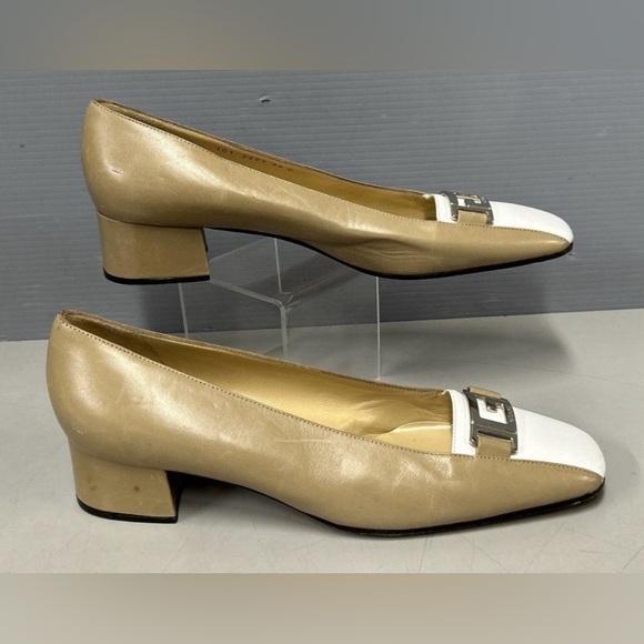 Gucci Marmont Ballet Loafer Beige & White Heels - Size 9B, w/ COA - Picture 3 of 7